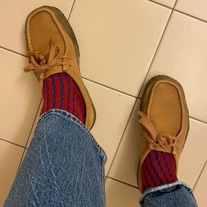 Clark’s Wallabee Cup Gum Sole Tan Nubuck Leather Shoes